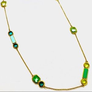 kate spade NWOT Scatter Necklace Gold, Teal, Green